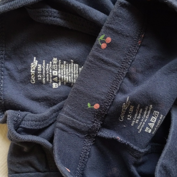 george 2-piece outfit set matching bodysuit & leggings 18 months baby girl - Picture 3 of 8